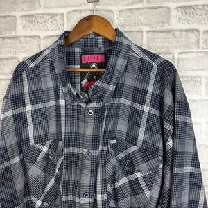 DIXXON Flannel Paulson D-Tech Cobalt Plaid Heavyweight Polyester Flannel Men 5XL